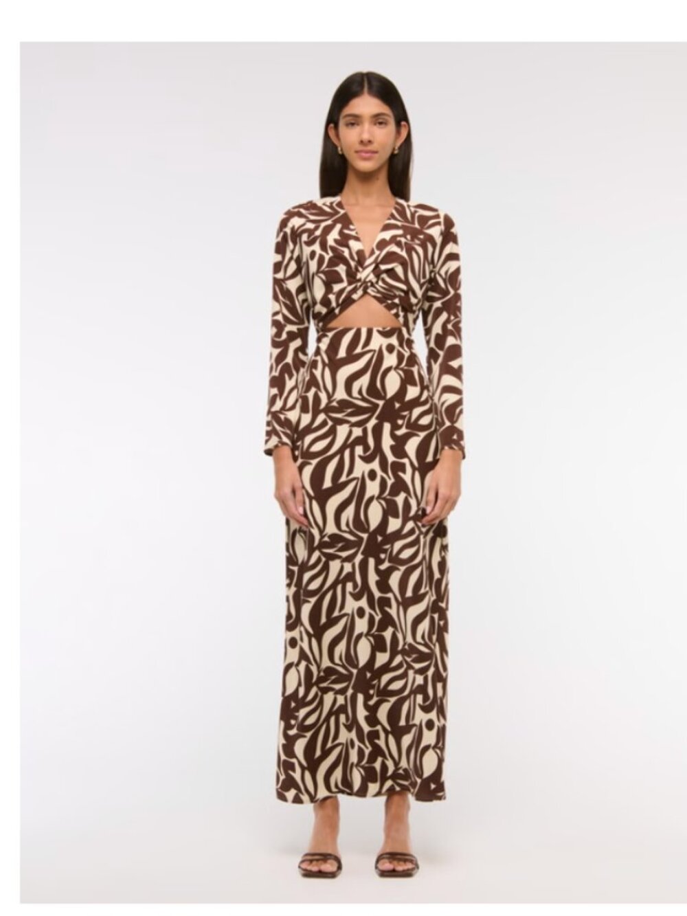 Abercrombie Long-Sleeve Twist-Front Maxi Dress - Small Tall
